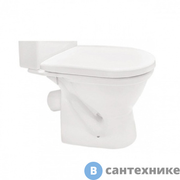 картинка Чаша без бачка Santek АЛЬКОР 1.WH30.1.859 косой выпуск, без сиденья (белый)