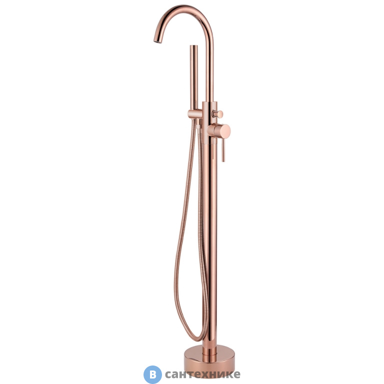 Смеситель ABBER Wasser Kreis AF8115RG напольный для ванны, розовое золото