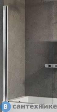 картинка Шторка на ванну NOVELLINI AURORA 750х1500 мм, профиль хром, стекло прозрачное (AURORAN175-1K)