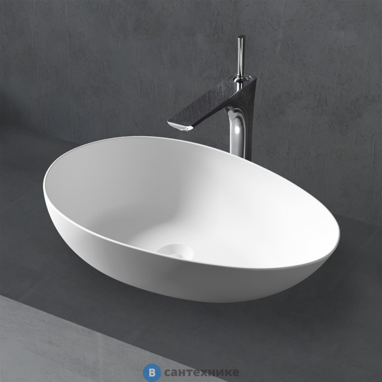 Раковина ABBER Stein AS2615 накладная белая матовая