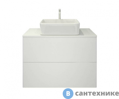 картинка Тумба под раковину Orange Ot-75TuMDF подвесная Otto, белый глянец, 75х42х53 см.