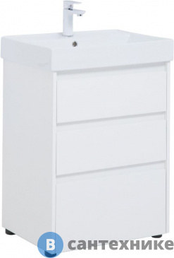 картинка Тумба под раковину Aquanet Nova Lite 60 3 ящ. бел. глянец (302469)