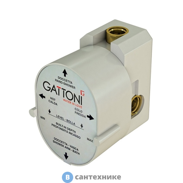 Универсальная монтажная коробка Gattoni GBOX под встраиваемый смеситель для душа с 2-мя выходами, входы 1/2", хром (SC0550000cr)