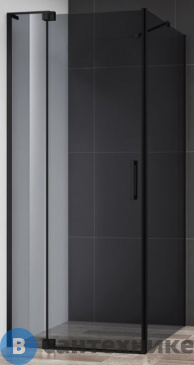 картинка Душевой уголок Cezares SLIDER-AH-1-100-100/110-GRIGIO-NERO без поддона