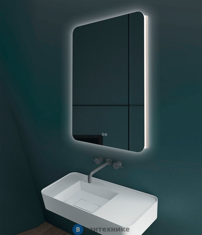 Зеркало LED Vincea VLM-3BE600-2 600х800 c сенсорным выключателем и диммером, антизапотевание