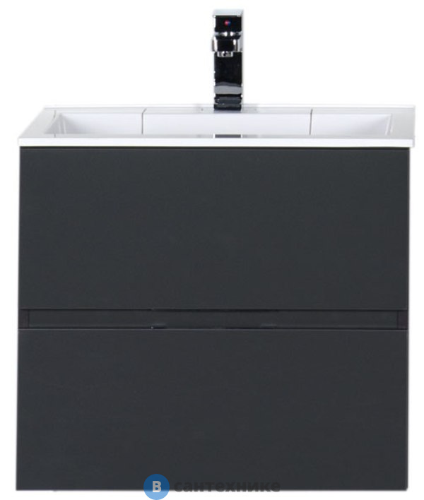 Тумба под раковину Aquanet Алвита 60 серый антрацит (183991)