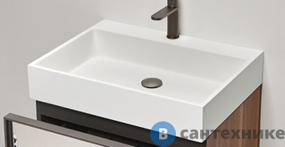 картинка Раковина Antonio Lupi GESTOMOOD 630х500х130 мм., подвесная/накладная, с 1 отверстием для смесителя, с донным клапаном, Flumood, белый (GESTOMOOD63*1)