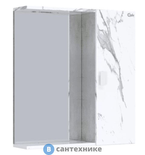 Шкаф-зеркало Onika МАРБЛ 65.00 мрамор/камень бетонный универсальный (206545)