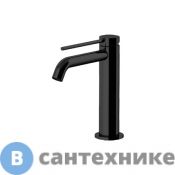 Смеситель Gattoni CIRCLE TWO для раковины высокий 177 мм, на 1 отверстие, излив 135 мм, с донным клапаном, NERO OPACO (9144/91NO)