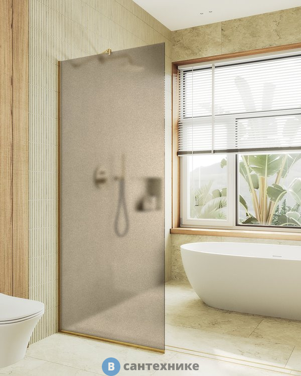 Душевая перегородка в профиле MaybahGlass 1950*890 стекло 8 мм бронза матовая (MGD-692-3у)