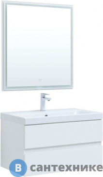 картинка Комплект мебели Aquanet Беркли 80 белый глянец (306360)