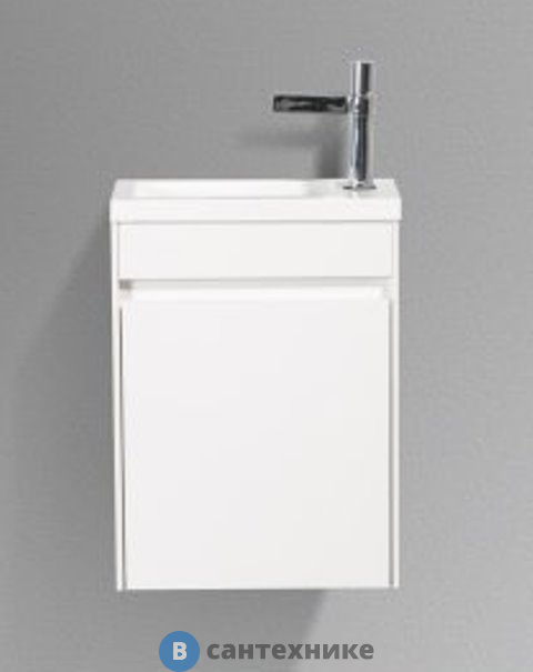Тумба под раковину BelBagno 40 см PIETRA MINI-400-1A-SO-BL-R подвесная с одной дверкой, Bianco Lucido