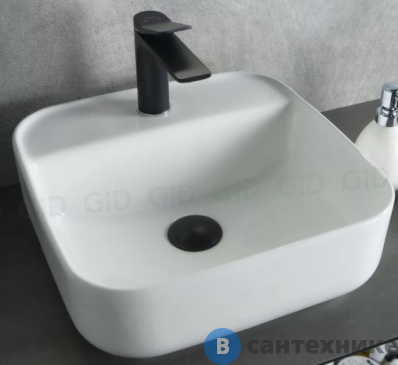 картинка Раковина накладная GID-ceramic N9044 белый (385х385х140)