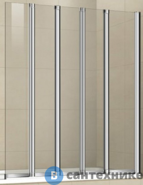 картинка Шторка Cezares PRATICO-V-5-120/140-C-Cr на ванну (1200x1400)