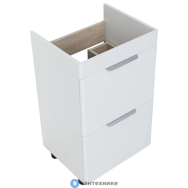 Тумба под раковину Aquanet Ирис new 50 белый глянец (2 ящика) (310151)