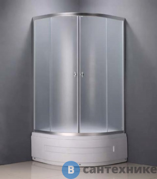 картинка Душевой уголок Aquarius ECO-8035 высокий поддон 800*800*1950 стекло узором