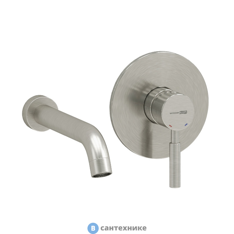 Смеситель WasserKRAFT A42583 встраиваемый набор для раковины, никель