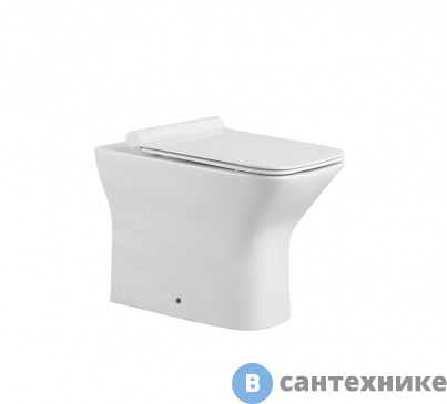 картинка Унитаз напольный Agger AT02200 пристенный безободковый, ультратонкое и быстросъёмное сиденье из дюропласта с функцией плавного закрывания Soft-close