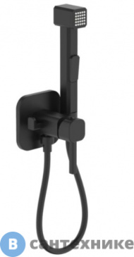 картинка Смеситель IDDIS 004BLS0i08 с гигиеническим душем, встраиваемый, матовый чёрный