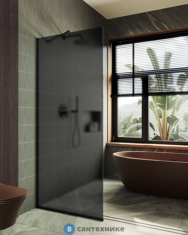 Душевая перегородка в профиле MaybahGlass 1950*890 стекло 8 мм графит матовый (MGD-694-6у)