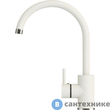 картинка Смеситель Polygran Элара 660724 кухонный №36 белый хлопок