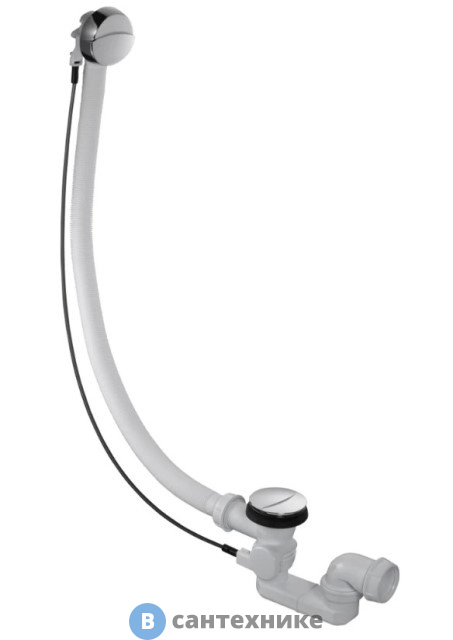 Слив-перелив Jacob Delafon E70174-CP на ванну автоматс широкой пробкой (хром)