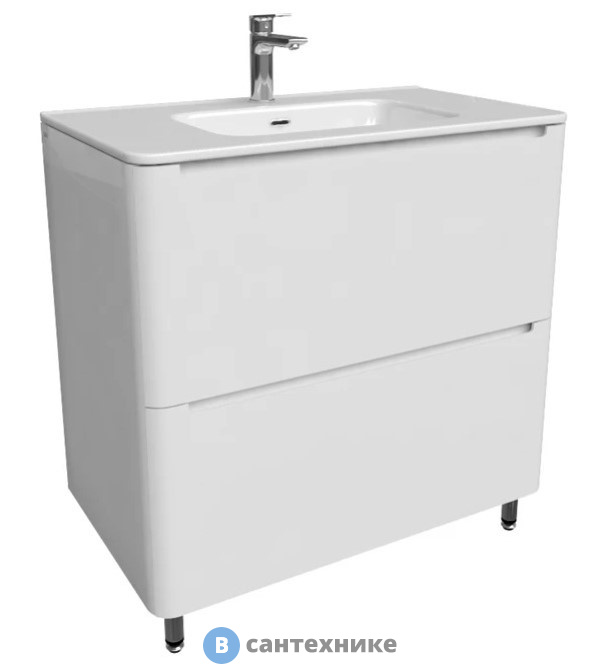 Тумба под раковину IDDIS Edifice EDI80WFi95 напольная, белая, 80 см