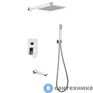 картинка Душевая система ABBER Weiss Insel AF8017 скрытого монтажа с изливом, хром