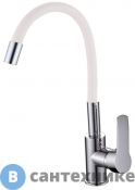 Смеситель Maxonor MN70112-8 для кухни гибкий излив белый/хром