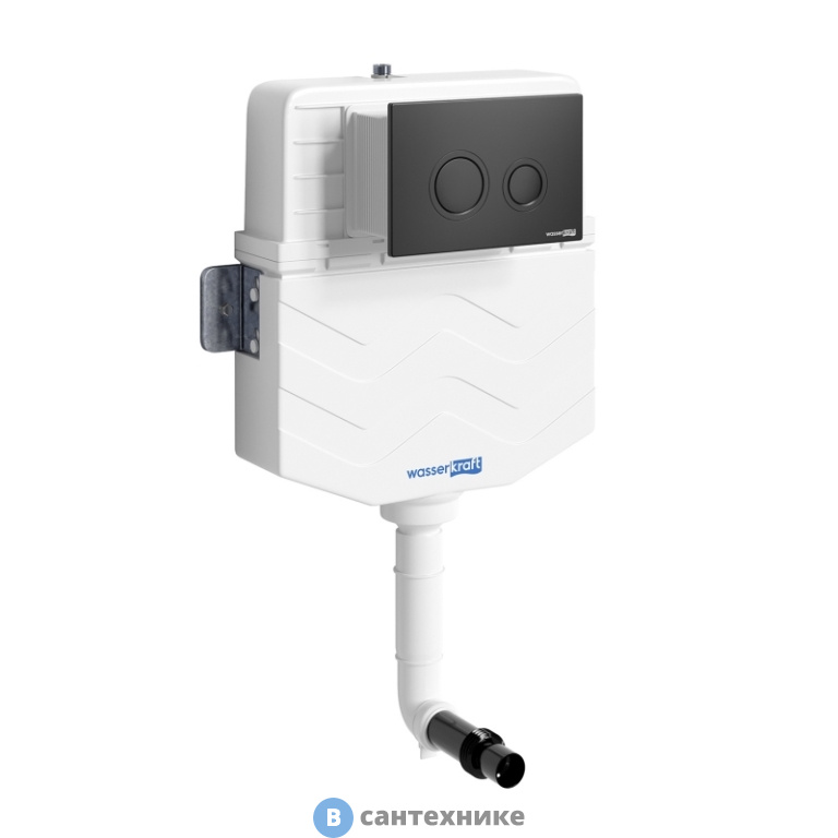 Встраиваемый смывной бачок WasserKRAFT Aller 10TLT.031.ME.MB01, кнопка смыва (чёрная матовая)