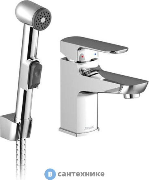 Смеситель Ravak BM 011.00 для умывальника с гигиеническим душем (X070076)