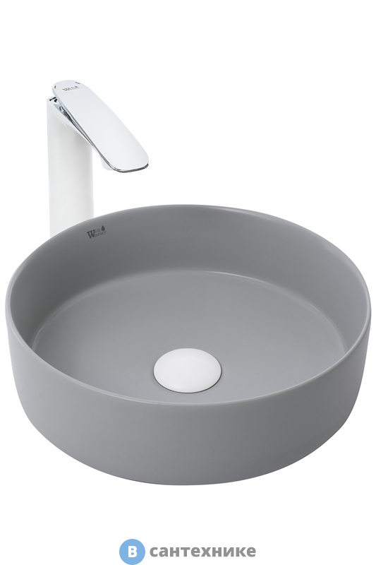 Раковина WELTWASSER ELBACH 3134 MFG накладная (матовая светло-серая) /355х355х120/