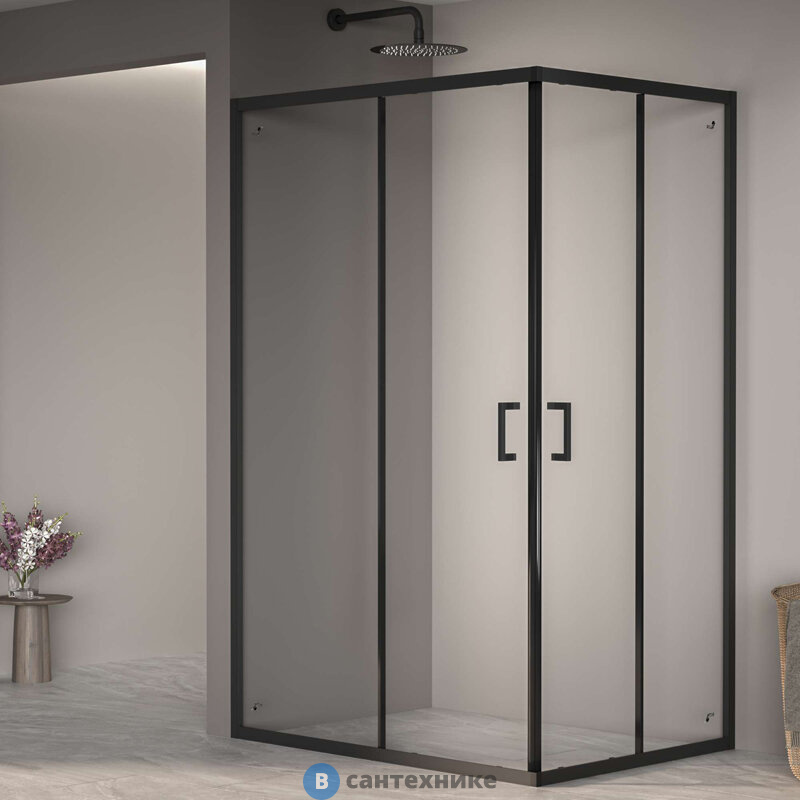 Душевой уголок RGW PA-040B 80*100*195 Чёрный/ Прозрачное (3508104080-14)