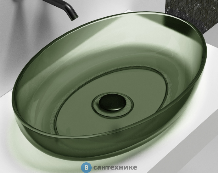 Раковина ABBER Kristall AT2801Vesuvian оливковая