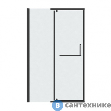 картинка Дверь в нишу Grossman Pragma 100.K33.03.110.21.02 (110*195) черный матовый, стекло шиншилла