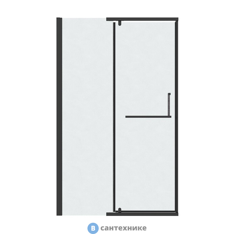 Дверь в нишу Grossman Pragma 100.K33.03.110.21.02 (110*195) черный матовый, стекло шиншилла