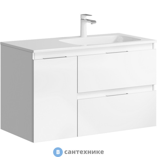 Тумба под раковину Aqwella ACCENT 92 ACC0109RW (подвесная, белый)