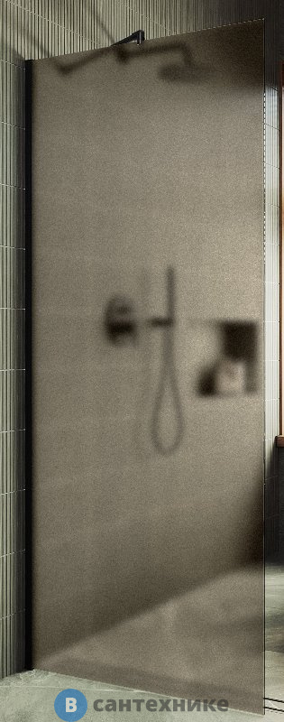 Душевая перегородка в профиле MaybahGlass 1950*790 Стекло 8 мм Бронза матовая (MGD-697-6ш)