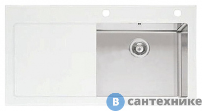 картинка Кухонная мойка IMENZA Charisma 1B 1D (100X53) белая правая (IV1011501D)