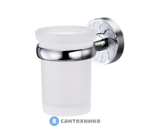 Подстаканник стеклянный WasserKRAFT Isen K-4028 металл, хромоникелевое покрытие, матовое стекло