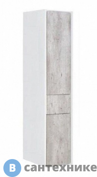 картинка Пенал подвесной Roca RONDA ZRU9303006 правый, петли с доводч.1ящик /32х33,3х139/ (бетон/белый глянец)