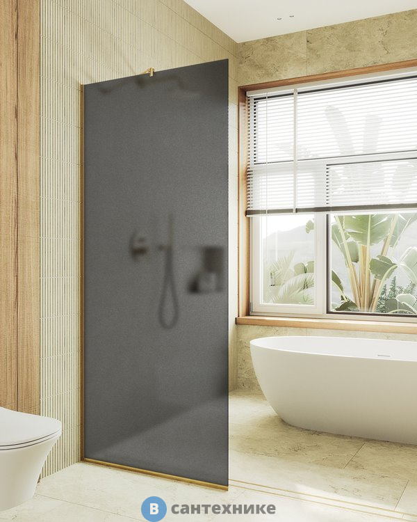 Душевая перегородка в профиле MaybahGlass 1950*690 Стекло 8 мм Графит матовый (MGD-704-3у)