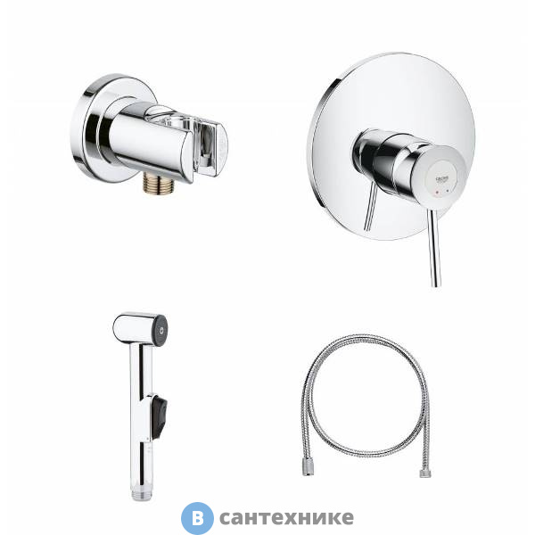 Смеситель для биде Grohe 124434 BauClassic (комплект)