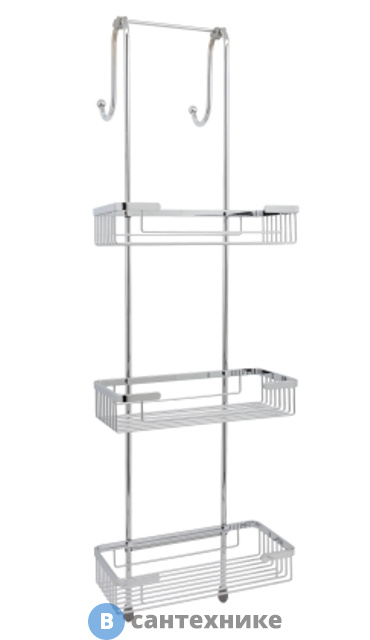 Комплект из держателей и 3-х навесных полок WasserKRAFT K-72233 металл, нержавеющая сталь AISI 304, хромоникелевое покрытие