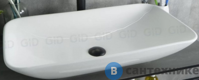 картинка Раковина накладная GID-ceramic N9122 белый (710х400х140)
