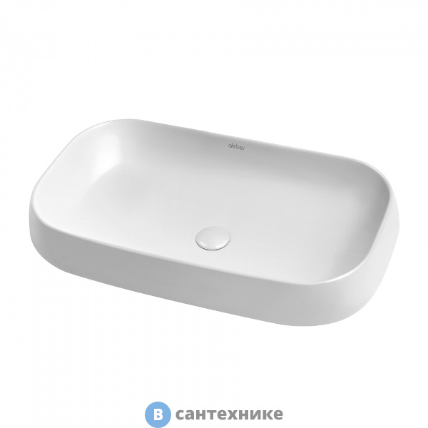 Раковина ABBER Rechteck AC2210 белая накладная