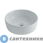 Раковина GLOBO Genesis GE048.BI*0 круглая на столешницу 48 cm без отв. под смеситель, белый