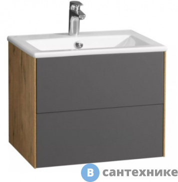 картинка Тумба под раковину Акватон Сохо 60 Дуб Веллингтон/Графит софт (1A258001AJA00)