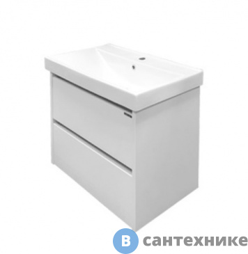 картинка Тумба Comforty Дублин-75 белый глянец с раковиной COMFORTY 8057