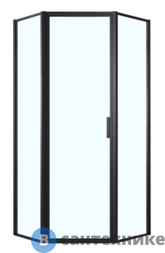 картинка Душевое ограждение AZARIO RICHMOND 900*900*2000, 5-угольный, без поддона, стекло прозр. 6 мм, профиль чёрный (AZ-NAG3231 900 Black)